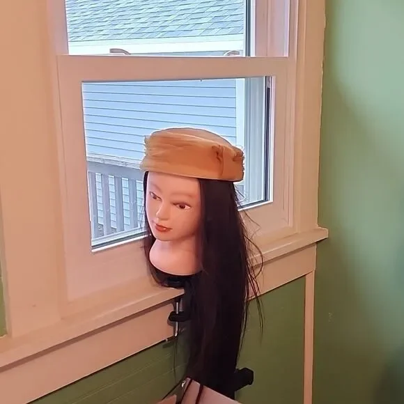 Vintage Yellow Hat with Silver V Shaped Accent - Picture 13 of 13